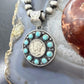 Genuine 1943 90% Silver Mercury Dime Coin w/Turquoise Decorated Unisex Pendant