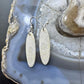 Sterling Silver Oval Fossilized Coral Slab Dangle Earrings For Women #128