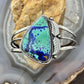 Sterling Silver Southwestern Style Large Triangle Azurite Decorated Bracelet For Women
