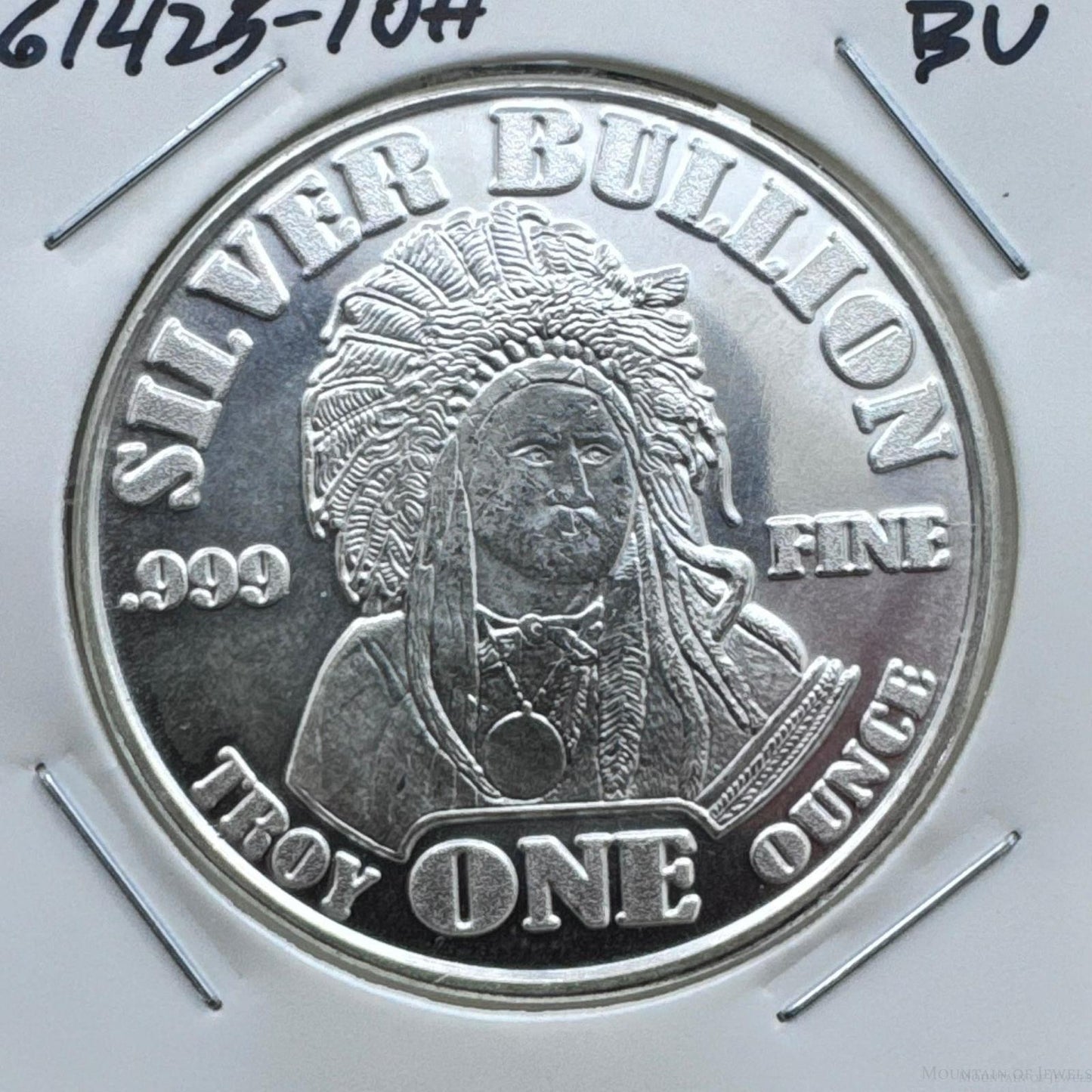 US One Troy Ounce of .999 Silver Bullion BU #61425-7OH