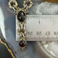 Signed Andes Miner Silver Garnet 20" Toggle Clasp Necklace For Women