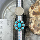 Sterling Silver Southwestern Style Mohave Turquoise Cluster Ring Size 7 For Women