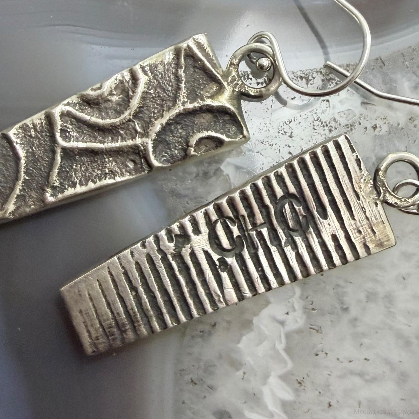 Cheyenne Custer Native American Sterling Silver Trapeze Tufa Cast Dangle Earrings For Women