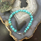 Sterling Silver Natural Turquoise Beads 7.5" Bracelet For Women