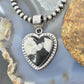 Sterling Silver Southwestern Style White Buffalo Decorated Heart Pendant For Women #4