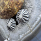 Native American Sterling Silver Repousse Large Concho Stud Earrings For Women