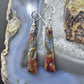 Sterling Silver Elongated Triangle Red Marcasite Slab Dangle Earrings For Women #224