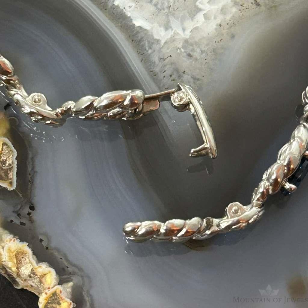 Carolyn Pollack Sterling Silver 6 Faceted Blue Topaz Link Bracelet For Women