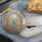 Vintage Native American Sterling Silver Heavy Stamped W/Turquoise Belt Buckle