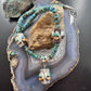 Cliffton Aguilar Santo Domingo Sterling Silver & Turquoise Beads w/Pendant 18" Necklace