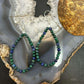 Sterling Silver 4mm Rounded Azurite Malachite Hoop Dangle Earrings For Women