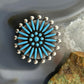 Sibert Bowannie Zuni Native American Sterling Silver Needlepoint Turquoise Brooch For Women