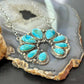 Sterling Silver Southwestern Style Teardrop Turquoise Naja 17" Necklace For Women