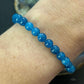 Sterling Silver 6mm Apatite Beads 7" Bracelet For Women