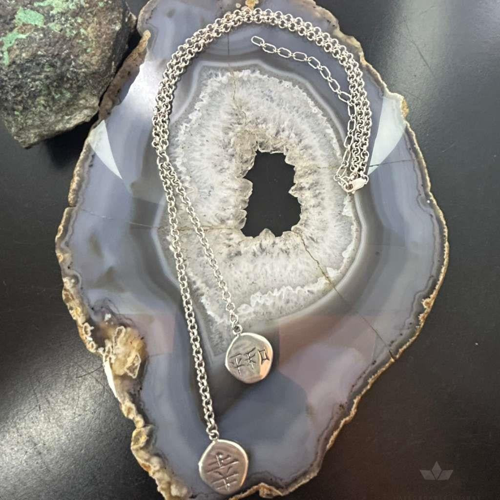 Carolyn Pollack Sterling Silver Double Sided Peace & Joy Symbols Necklace For Women