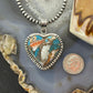 Sterling Silver Southwestern Style Turquoise Spiny Oyster Heart Pendant For Women