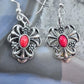 Carolyn Pollack Sterling Silver Red Jasper Floral Dangle Earrings For Women