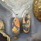 Sterling Silver Oval Maligano Jasper Slab Dangle Earrings For Women #532