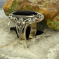 Carolyn Pollack Sterling Silver Oval Onyx Decorated Ring Size 5, 9 For Women