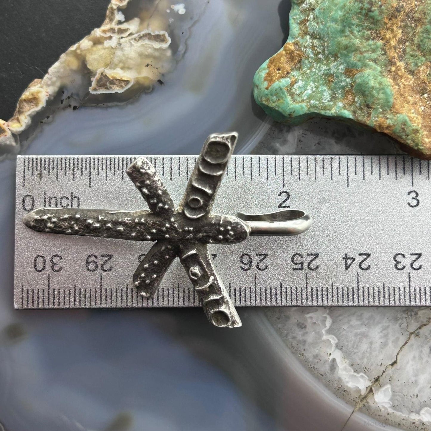 Cheyenne Custer Native American Sterling Silver Tufa Cast Dragonfly Unisex Pendant