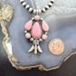 Running Bear Native American Sterling Pink Conch Pendant 15" Necklace For Women