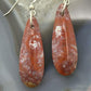 Sterling Silver Teardrop Plum Moss Agate Slab Dangle Earrings For Women #536