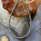 Navajo Pearl Beads 3 mm Sterling Silver Necklace 18" For Women