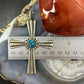 Arthur J Williams Navajo Native American Sterling Silver Turquoise Unisex Cross Pendant