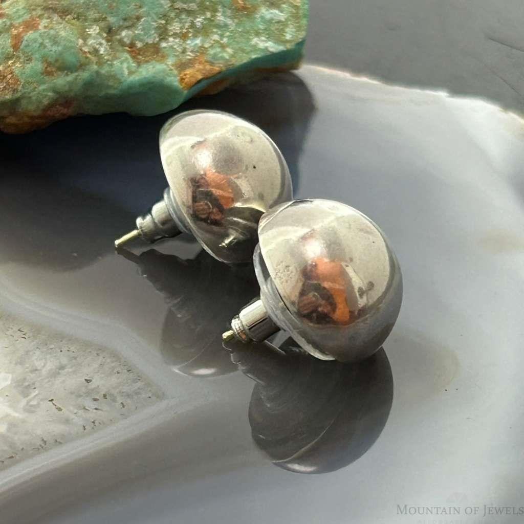 Sterling Silver Dome Stud Earrings For Women
