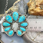 Sterling Silver Southwestern Style Teardrop Turquoise Naja 17" Necklace For Women