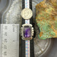 Sterling Silver Southwestern Style Star Amethyst Bar Ring Size 9 For Women