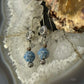 Carolyn Pollack Sterling Silver Carved Denim Lapis Bead Dangle Earrings For Women
