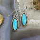 Native American Sterling Silver Marquise Blue Ridge Turquoise Dangle Earrings For Women #2
