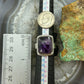 Sterling Silver Southwestern Style Rectangle Star Amethyst Ring Size 8 For Women