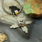 Sterling Silver Southwestern Style Rounded White Buffalo Unisex Zia Pendant #1