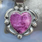 Jeff James Silver Sterling Silver Purple Spiny Oyster Decorated Heart Pendant For Women #1