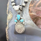 Genuine 1941 90% Silver Mercury Dime Coin Mohave Turquoise Unisex Pendant