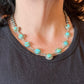 Sterling Southwestern Style Rounded Turquoise & 5mm Navajo Pearl Beads Necklace For Women