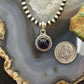 Sterling Silver Southwestern Style Round Amethyst Decorated Charm/Pendant For Women