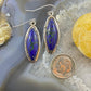 Native American Sterling Marquise Azurite Malachite Dangle Earrings For Women