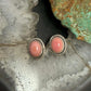 Sterling Silver Southwestern Style Oval Pink Conch Stud Earrings For Women