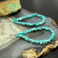 Sterling Silver Blue Natural Turquoise Beads Hoop Earrings For Women