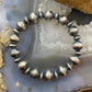 Navajo Pearl Beads and Saucers Alternate Beads Sterling 6"-7" Stretch Bangle
