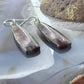 Sterling Silver Elongated Triangle Red Marcasite Slab Dangle Earrings For Women #221