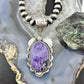 Sterling Silver Southwestern Style Oval Charoite Decorated Pendant For Women #1