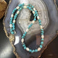 Sterling Silver 5-10mm Turquoise & 8mm MOP Beads 20" Necklace For Women
