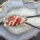 Sterling Silver Southwestern Style Large Snake Skin Jasper Bolo Tie For Men