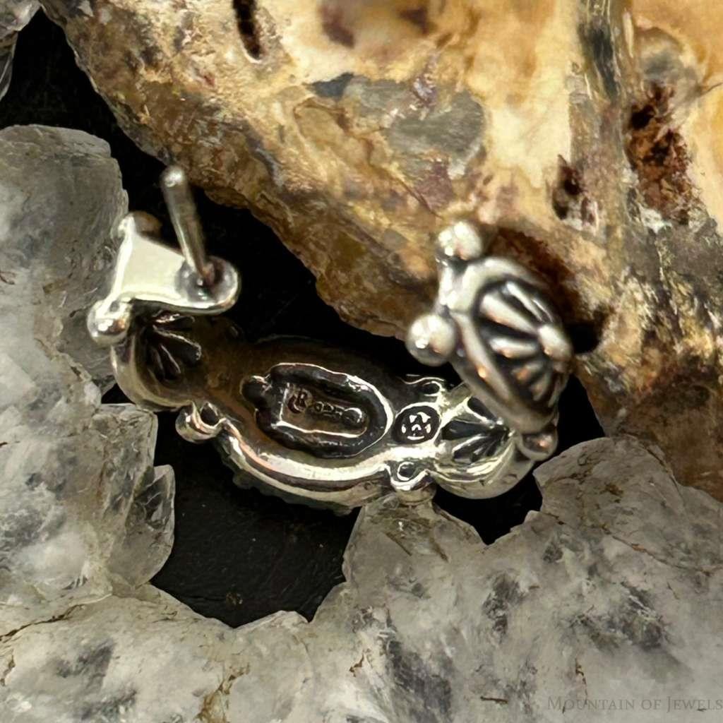 Carolyn Pollack Sterling Silver Green Turquoise w/Concho Hoop Earrings For Women