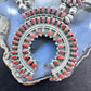 Vintage Native American Silver Double Sided Cluster Squash Blossom Necklace For Women