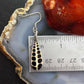 Sterling Silver Teardrop Turritella Fossil Slab Dangle Earrings For Women #333